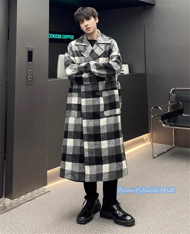 チェスターコート メンズ ミドルコート ロングコート ビジネスコートチェック柄 冬服アウター 紳士服 防寒 保温 秋冬 暖かい 暖かい 防寒着N38