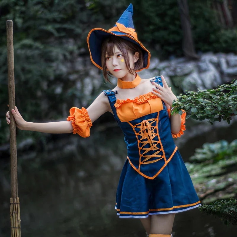 英雄連盟lol豹女奈徳丽コスプレ衣装ハロウィーン魅惑魔女7点セット特価