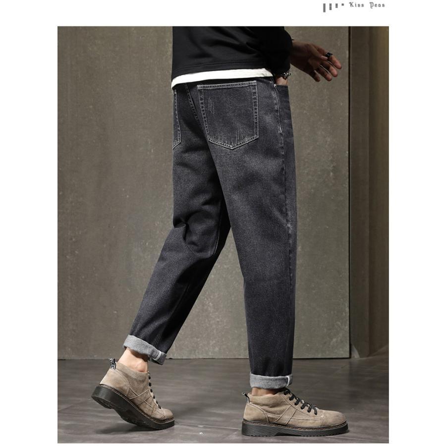 セール ジーンズ 裏起毛 メンズ デニムパンツ ボトムス ロング ストレート ジーパン ズボン カジュアル ゆったり 保温 厚手 コーデ ファション