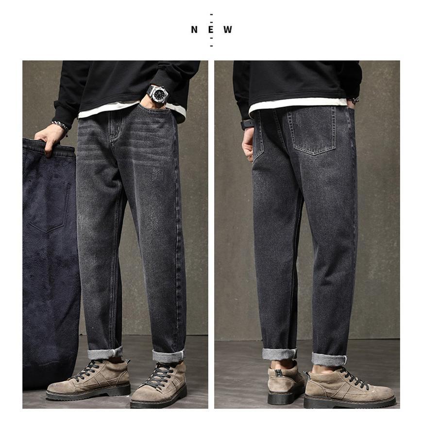 セール ジーンズ 裏起毛 メンズ デニムパンツ ボトムス ロング ストレート ジーパン ズボン カジュアル ゆったり 保温 厚手 コーデ ファション