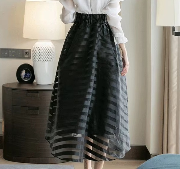 レディース スカート フレア フレアスカート ミモレ Aライン フェミニン ハイウエスト 透け感 シースルー ヴィンテージ 大人可愛い きれいめ シンプル おしゃれ エスニック エキゾチック こなれ感