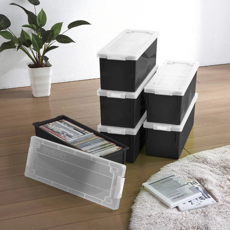 CDケース DVDケース 収納ケース フタ付き プラスチック 同色 6個組 おしゃれ ブラック CDケース DVDケース 収納ケース フタ付き プラスチック 同色 6個組 おしゃれ ブラック