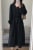 黒のドレス秋冬服森女性フレンチレトロ長袖気質Vネックロングスカートヘップバーンスタイルリトルブラックドレス