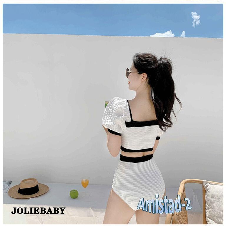 水着 ビキニ スイムウェア ワンピース セパレート 半袖 切り替えデザイン セット 上下セット 2点セット ツーピース かわいい 大人可愛い きれいめ