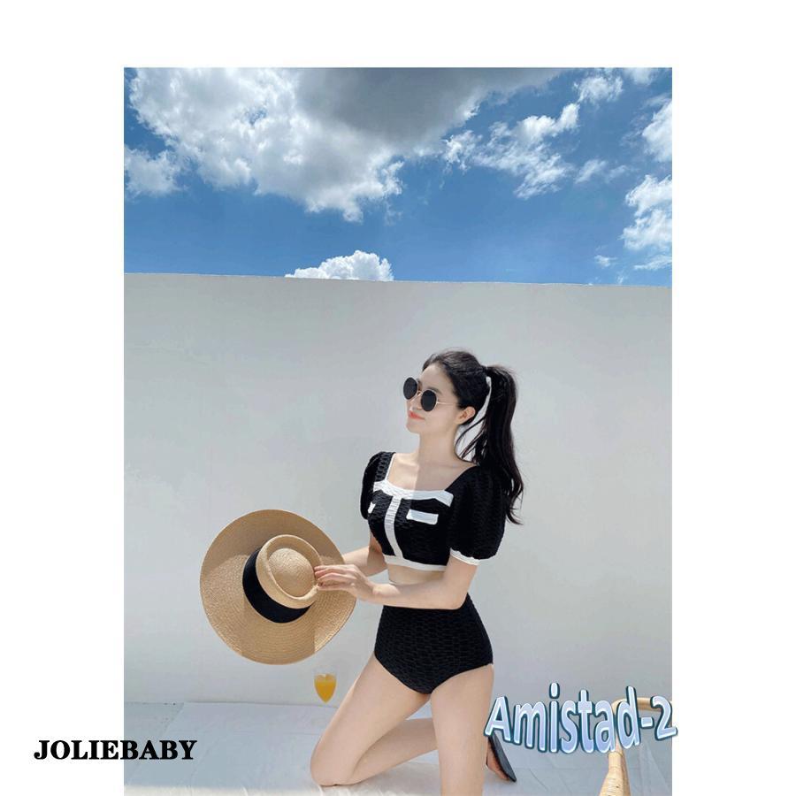 水着 ビキニ スイムウェア ワンピース セパレート 半袖 切り替えデザイン セット 上下セット 2点セット ツーピース かわいい 大人可愛い きれいめ