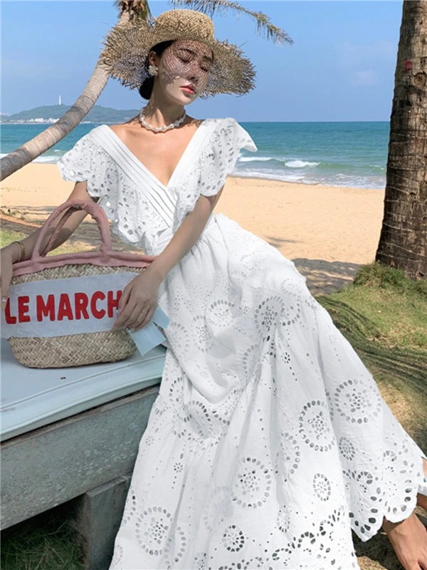 リゾートワンピース レディース サマードレス ワンピース Aライン ハワイ 沖縄 旅行用 大人 20代 30代 40代 可愛い お洒落 無地 ふんわり フェミニン 薄手 ホワイト 白 リゾートワンピース レディース サマードレス ワンピース Aライン ハワイ 沖縄 旅行用 大人 20代 30代 40代 可愛い お洒落 無地 ふんわり フェミニン 薄手 ホワイト 白