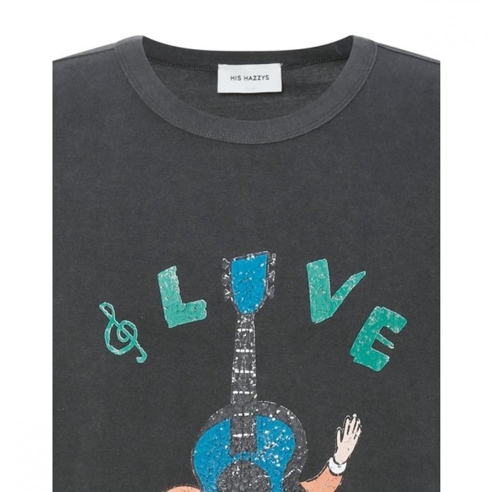 [25SS] [HIS] [バスキング] ビンテージグラフィック T シャツ HZTS5E803CG