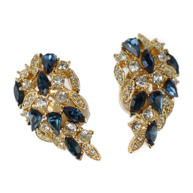 D'ORLAN ドーラン アンティーク風ラインストーンブローチ D'ORLAN