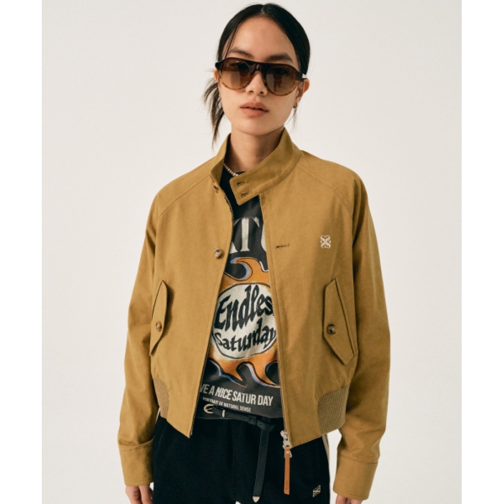 SATUR レッシュコットンヘリントンジャケットサンドベージュ SATUR レッシュコットンヘリントンジャケットサンドベージュ