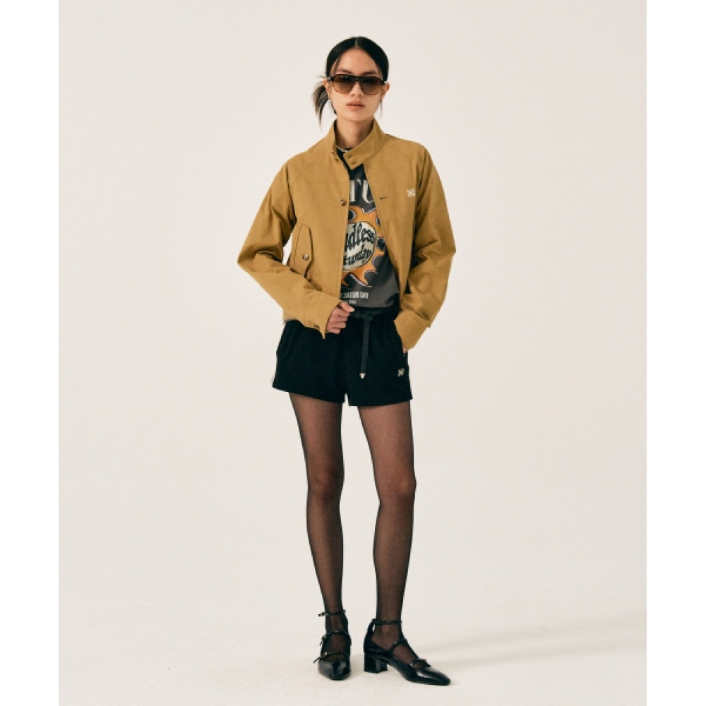 SATUR レッシュコットンヘリントンジャケットサンドベージュ SATUR レッシュコットンヘリントンジャケットサンドベージュ