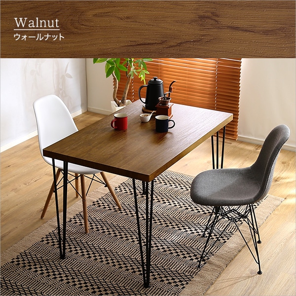 インテリア ヴィンテージテーブル スチール脚 オシャレ コンパクト 110cm幅 木目 カフェ