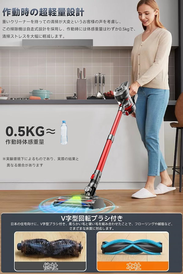 Qoo10] Hearten 掃除機 コードレス【超軽