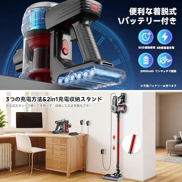 Hearten 掃除機 コードレス超軽量自走式設計・グリーンLEDライト搭載 Amazon | Hearten 掃除機 コードレス【超軽量自走式設計