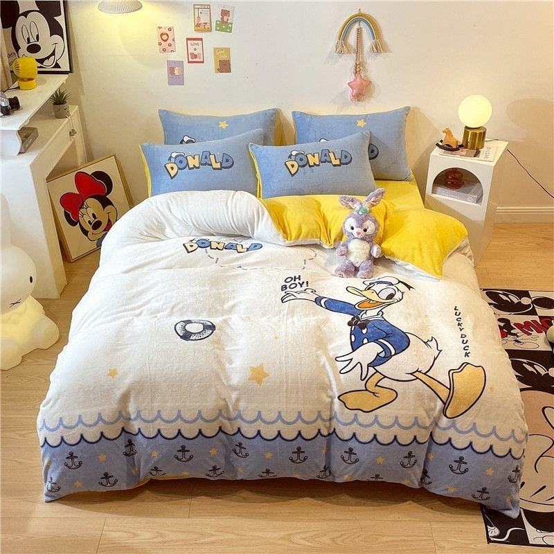 ハローキティ冬増粘ミルクベルベット3点または4点セットサンリオ子供用両面コーラルベルベットシーツキルトカバー