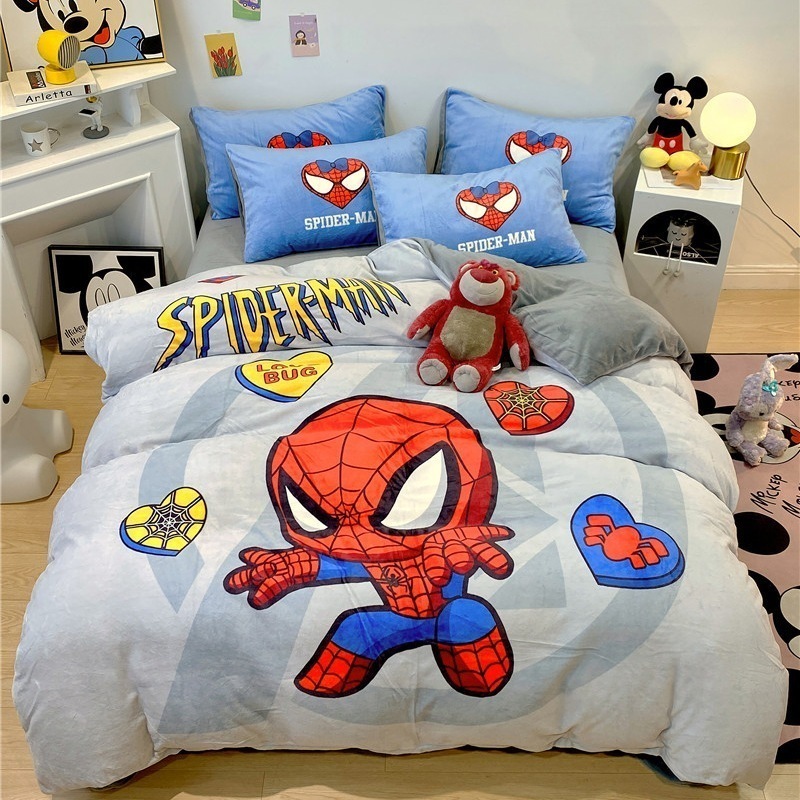 ハローキティ冬増粘ミルクベルベット3点または4点セットサンリオ子供用両面コーラルベルベットシーツキルトカバー