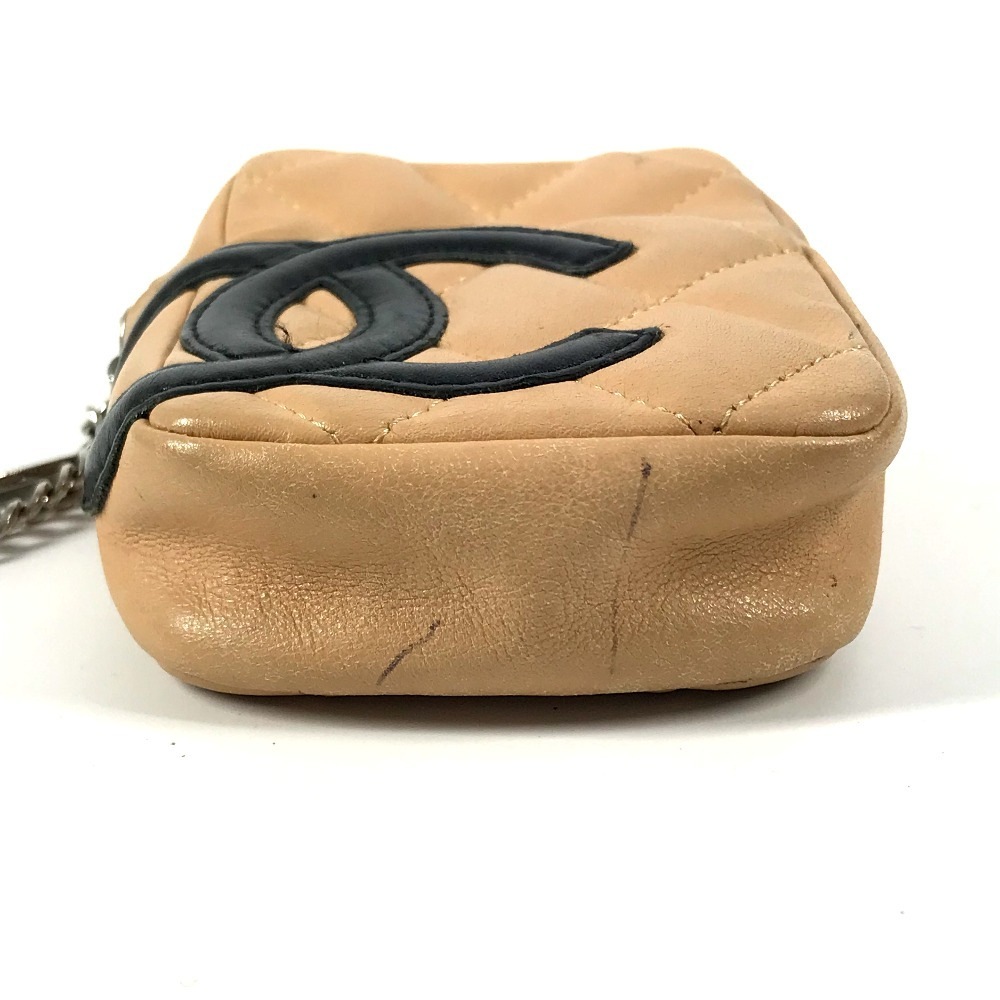 シガレットケース A26732 CC ココマーク ロゴ カンボンライン タバコケース ポーチ レザー ベージュ シガレットケース A26732 CC ココマーク ロゴ カンボンライン タバコケース ポーチ レザー ベージュ