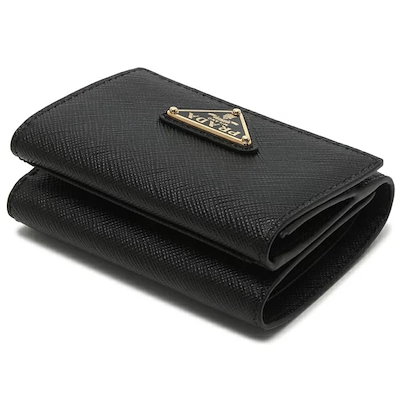 あ　 値下げ中！【美品】PRADA ブラック 三つ折り財布 PRADA - PRADA レディース 三つ折り財布 ミニ財布の通販 by