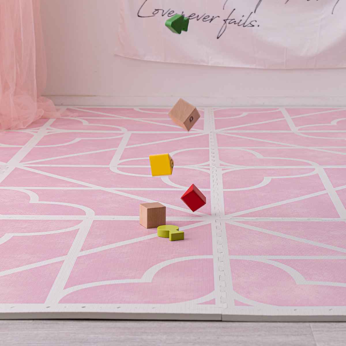 ラグ 60x60cm レトロデザインのジョイントマット キュロス 9枚組