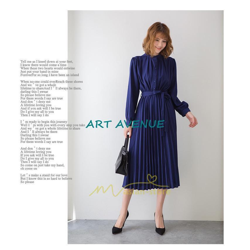 ワンピース プリーツワンピース 長袖 落ち感 さらさらと 揺れる 卒業式 入学式 30代 40代 リボン付き 無地大人 ドレス 二次会 OL 宴会 黒 フレア ワンピース プリーツワンピース 長袖 落ち感 さらさらと 揺れる 卒業式 入学式 30代 40代 リボン付き 無地大人 ドレス 二次会 OL 宴会 黒 フレア