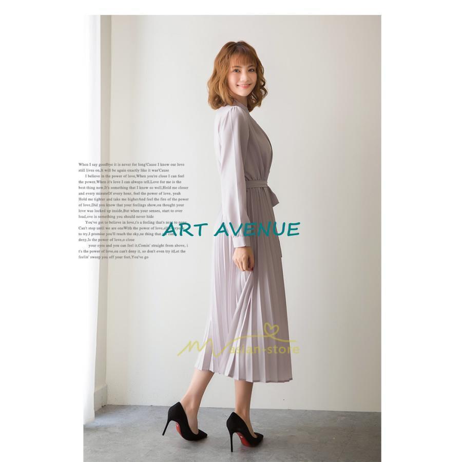 ワンピース プリーツワンピース 長袖 落ち感 さらさらと 揺れる 卒業式 入学式 30代 40代 リボン付き 無地大人 ドレス 二次会 OL 宴会 黒 フレア ワンピース プリーツワンピース 長袖 落ち感 さらさらと 揺れる 卒業式 入学式 30代 40代 リボン付き 無地大人 ドレス 二次会 OL 宴会 黒 フレア