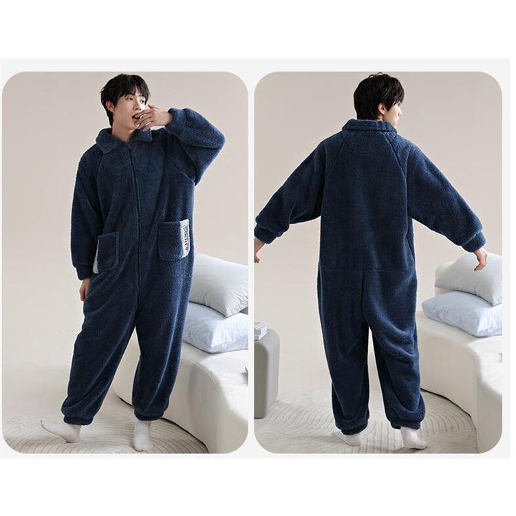 モコモコ ルームウェア メンズ 着ぐるみ パジャマ 長袖 冬用 カバーオール クマ耳 フード付き オールインワン 寝巻き 前開き彼氏 着る毛布 おもしろ 修学旅行