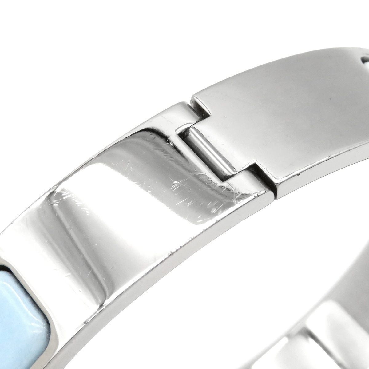 エルメス HERMES ブレスレット クリックH PM メタル エナメル ブルー×シルバー シルバー金具 Hブレス クリッククラック 青 水色 【中古】 エルメス HERMES ブレスレット クリックH PM メタル エナメル ブルー×シルバー シルバー金具 Hブレス クリッククラック 青 水色 【中古】
