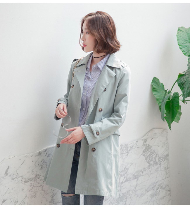 レディース服 女性 ファッション コート 秋服 ダブルボタン アウター トレンチコート フリーサイズ ガーリー ライトブルー カジュアル 原宿風 可愛い 秋コーデ レディース服 女性 ファッション コート 秋服 ダブルボタン アウター トレンチコート フリーサイズ ガーリー ライトブルー カジュアル 原宿風 可愛い 秋コーデ