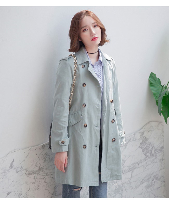 レディース服 女性 ファッション コート 秋服 ダブルボタン アウター トレンチコート フリーサイズ ガーリー ライトブルー カジュアル 原宿風 可愛い 秋コーデ レディース服 女性 ファッション コート 秋服 ダブルボタン アウター トレンチコート フリーサイズ ガーリー ライトブルー カジュアル 原宿風 可愛い 秋コーデ
