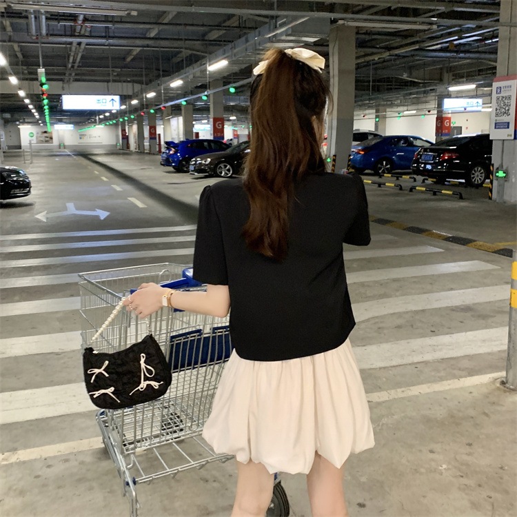 レディース アウター ジャケット テーラード シンプル カジュアル きれいめ ベーシック ショート丈 羽織 こなれ感 清楚 上品 半袖 ピンク ブラック 黒 20代 30代 40代 通勤