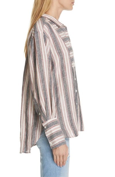 フレーム レディース シャツ トップス FRAME Stripe Linen Bib Shirt フレーム レディース シャツ トップス FRAME Stripe Linen Bib Shirt