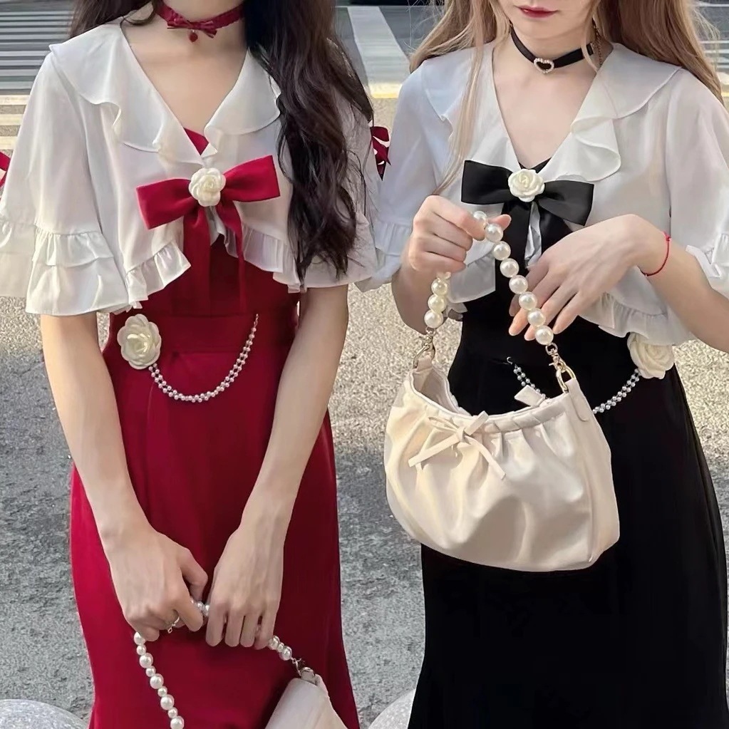 パーティードレス スーツ デザイン感ガーリーレースウエストを収めたスリムバッグヒップヒップワンピース+リボンレースカーディガン パーティードレス スーツ デザイン感ガーリーレースウエストを収めたスリムバッグヒップヒップワンピース+リボンレースカーディガン