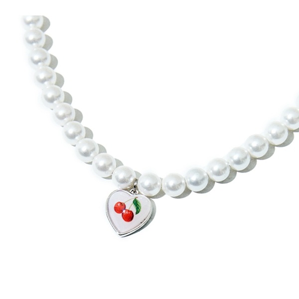 BLACKPINK ジス着用★NiRO★CHERRY HEART PEARL NECKLACE #54 BLACKPINK着用】CHERRY HEART PEARL NECKLACE #54 ネックレス