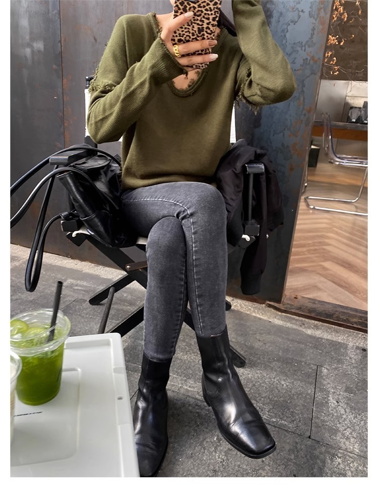 ダメージルーズニット レディース トップス 長袖 スクープネック カジュアル おしゃれ こなれ感 ラフ 無地 春 秋 お出かけ 休日 カフェ 普段使い 着回し M L ダークグリーン ダメージルーズニット レディース トップス 長袖 スクープネック カジュアル おしゃれ こなれ感 ラフ 無地 春 秋 お出かけ 休日 カフェ 普段使い 着回し M L ダークグリーン