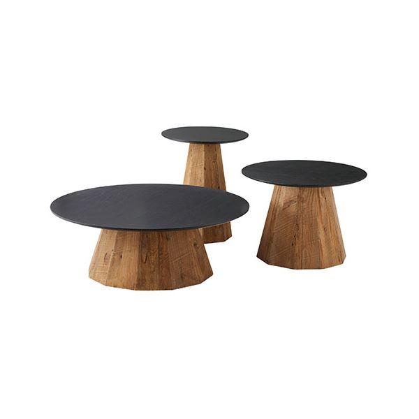 ラウンドテーブルL ブラック 約幅90cm 完成品