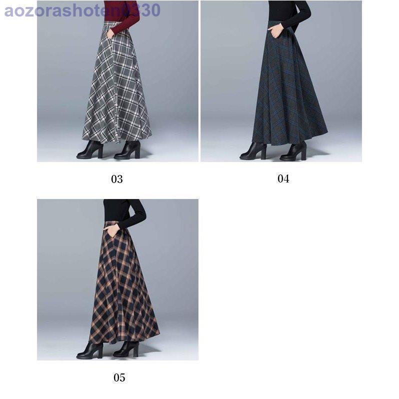 ロングスカート 秋 チェック柄スカート レディース スカート マキシ丈 40代 冬 Aラインスカート 50代 ウエストゴム 通勤 マキシスカート 30代