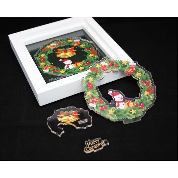 透明感が美しいアクリルスタンド (額付きクリスマスリース) 透明感が美しいアクリルスタンド (額付きクリスマスリース)