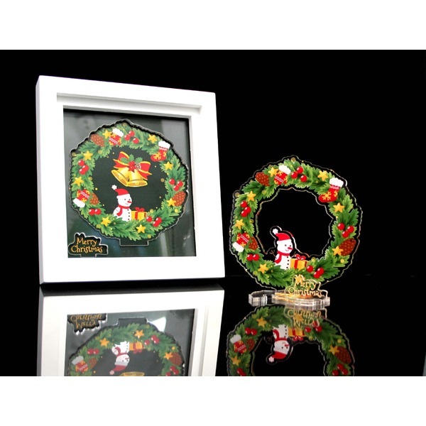 透明感が美しいアクリルスタンド (額付きクリスマスリース) 透明感が美しいアクリルスタンド (額付きクリスマスリース)