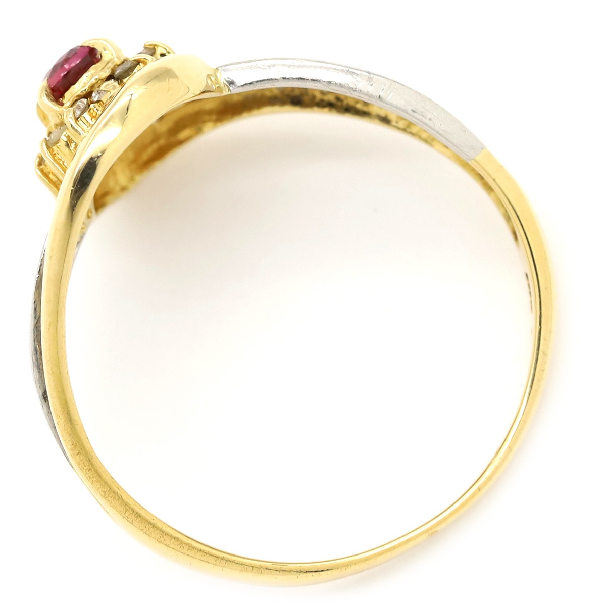 リング 指輪 ルビー ダイヤリング K18YG Pt900 ルビー ダイヤモンド イエローゴールドXプラチナシルバー コンビリング 10.5号【中古】 リング 指輪 ルビー ダイヤリング K18YG Pt900 ルビー ダイヤモンド イエローゴールドXプラチナシルバー コンビリング 10.5号【中古】