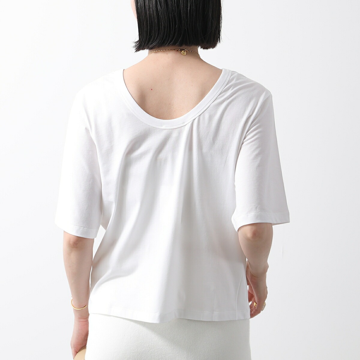 DEMYLEE デミリー カットソー JAYCEON TOP ジェイソン トップ WCS24001 Tシャツ 五分袖 半袖 クルーネック ショート丈 コットン カラー2色