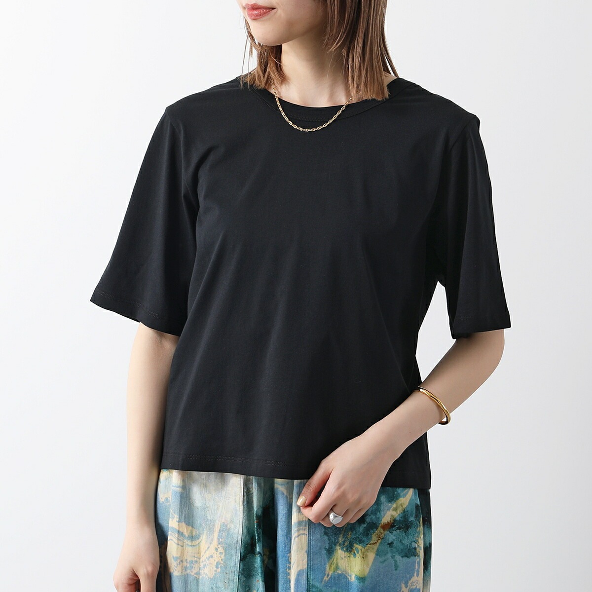 DEMYLEE デミリー カットソー JAYCEON TOP ジェイソン トップ WCS24001 Tシャツ 五分袖 半袖 クルーネック ショート丈 コットン カラー2色