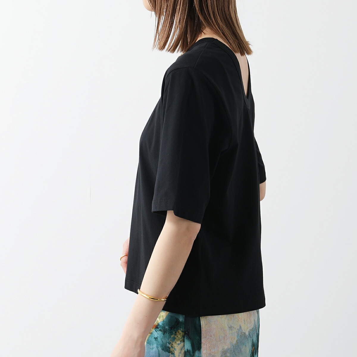DEMYLEE デミリー カットソー JAYCEON TOP ジェイソン トップ WCS24001 Tシャツ 五分袖 半袖 クルーネック ショート丈 コットン カラー2色