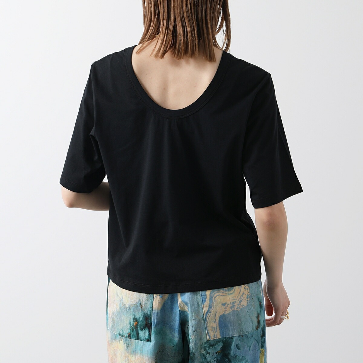 DEMYLEE デミリー カットソー JAYCEON TOP ジェイソン トップ WCS24001 Tシャツ 五分袖 半袖 クルーネック ショート丈 コットン カラー2色