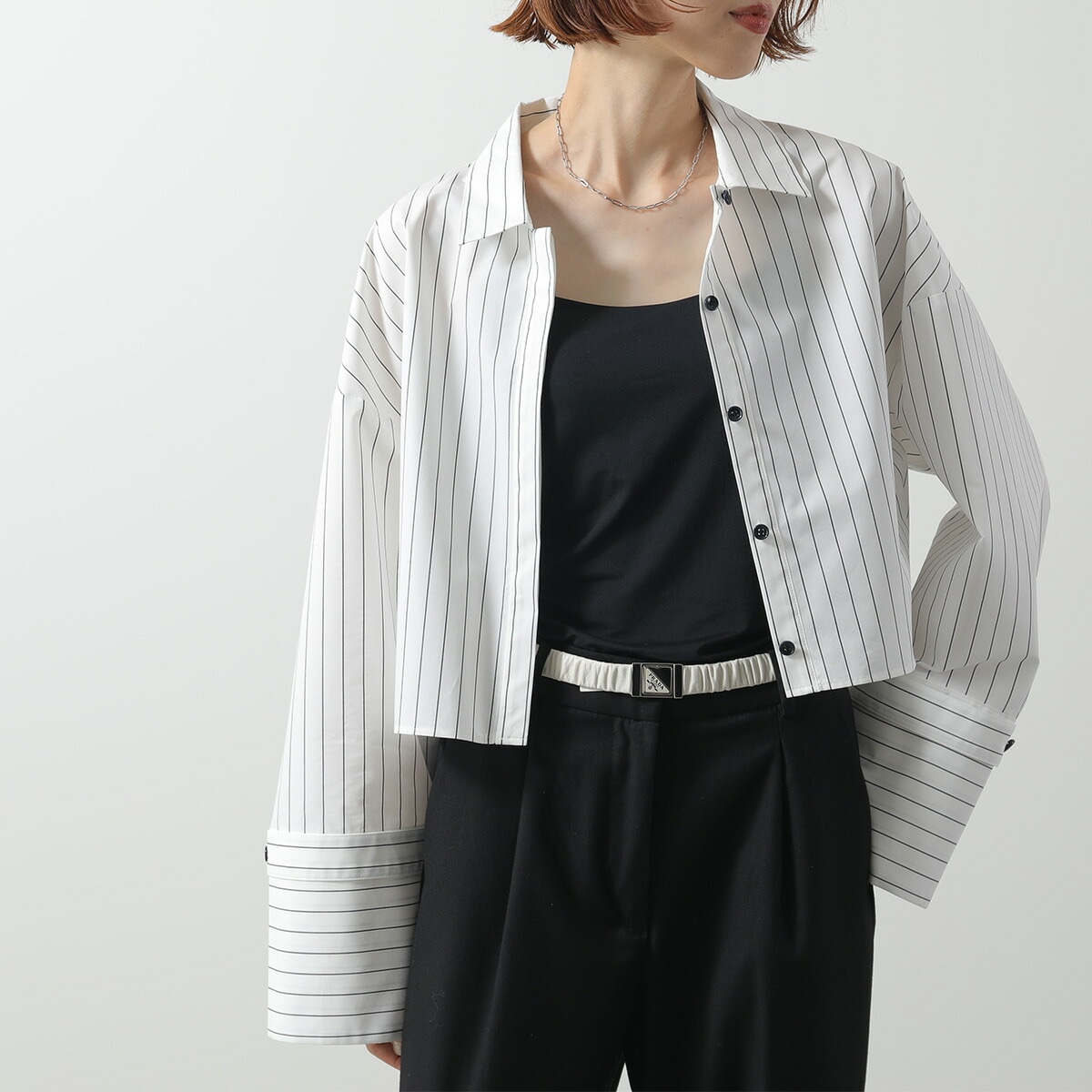 PRADA プラダ ベルト 1CC511 038 レディース レザー ナローベルト トライアングルロゴ カラー2色 1CC511_038_F0002