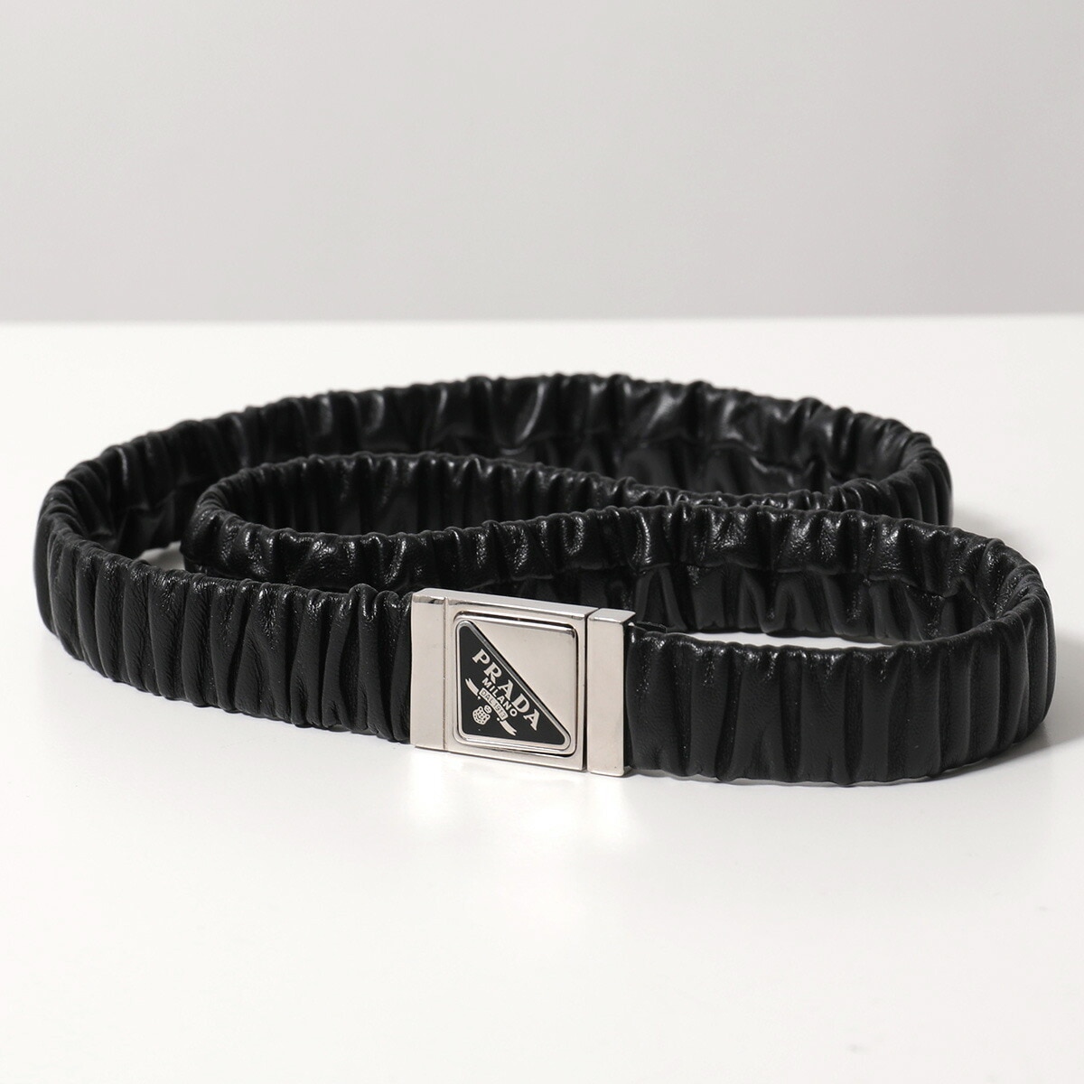 PRADA プラダ ベルト 1CC511 038 レディース レザー ナローベルト トライアングルロゴ カラー2色 1CC511_038_F0002