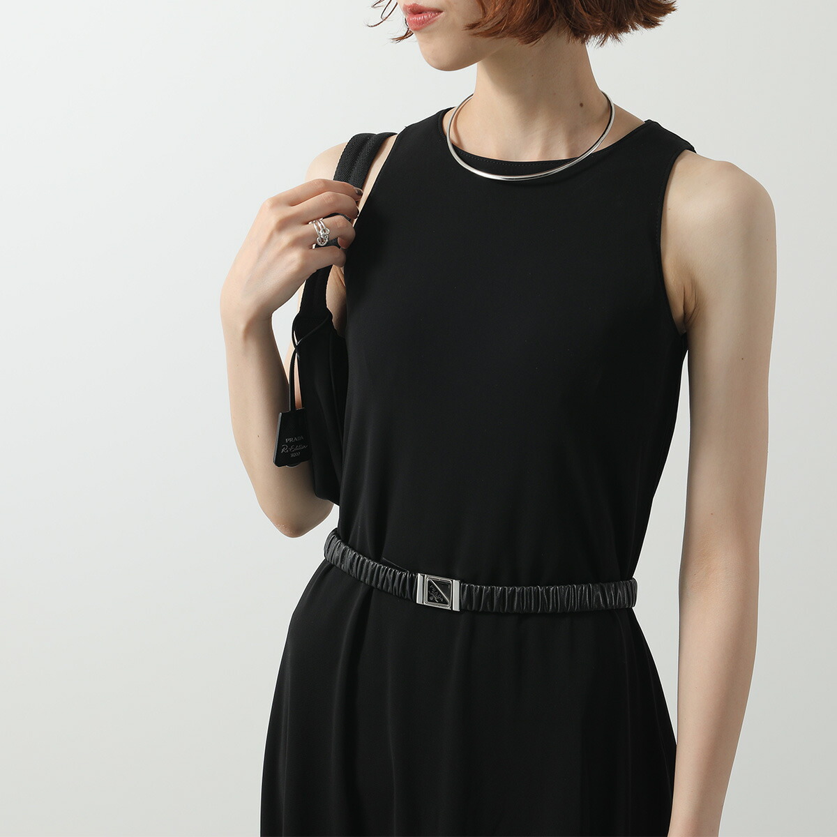 PRADA プラダ ベルト 1CC511 038 レディース レザー ナローベルト トライアングルロゴ カラー2色 1CC511_038_F0002