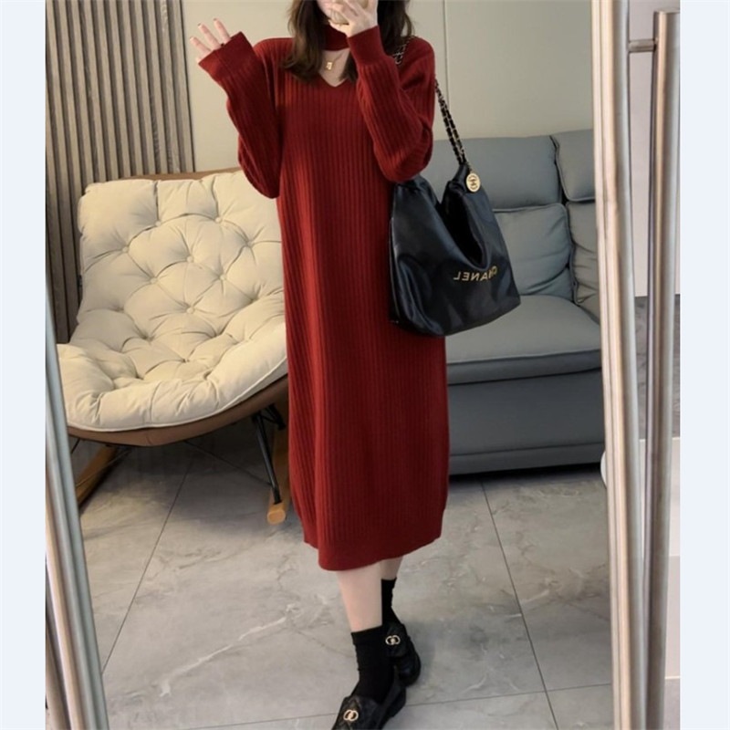 【1つ買うと10つ無料】高度な中空のvネックドレス2025秋の新年のサツコの気質織りスカート 【1つ買うと10つ無料】高度な中空のvネックドレス2025秋の新年のサツコの気質織りスカート