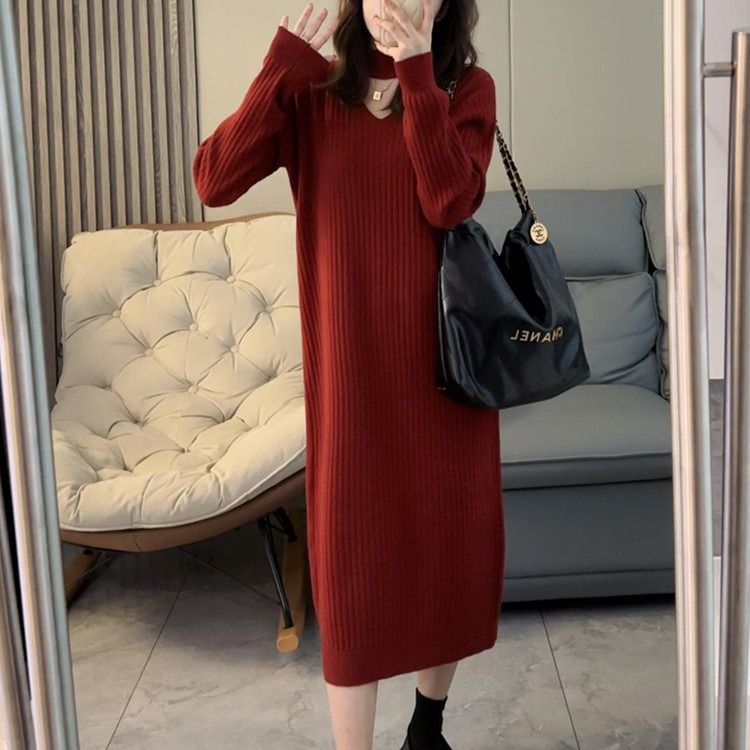 【1つ買うと10つ無料】高度な中空のvネックドレス2025秋の新年のサツコの気質織りスカート 【1つ買うと10つ無料】高度な中空のvネックドレス2025秋の新年のサツコの気質織りスカート