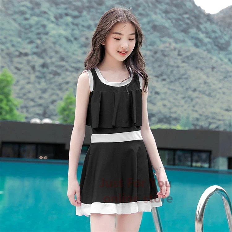 青色 レディース 水着 高校生 ワンピース スクール 水着 女の子 スカート オトナ 女子 女児 ジュニア フリル 水着 韓国 中学生 大学生 スイミング スクール 水着 体型カバー 露出控え 修学旅