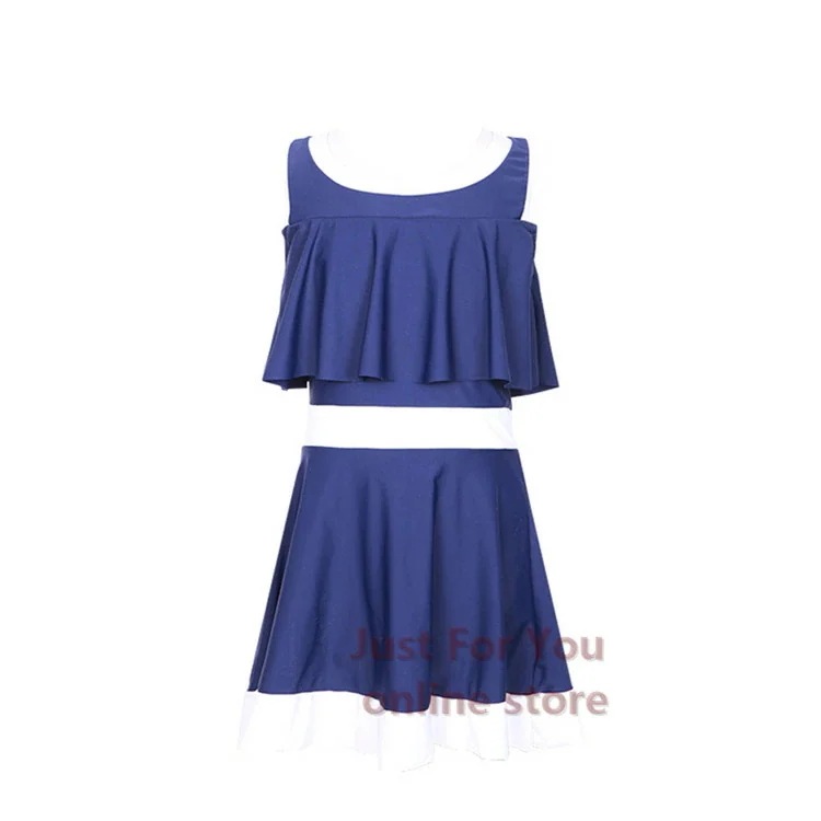 青色 レディース 水着 高校生 ワンピース スクール 水着 女の子 スカート オトナ 女子 女児 ジュニア フリル 水着 韓国 中学生 大学生 スイミング スクール 水着 体型カバー 露出控え 修学旅