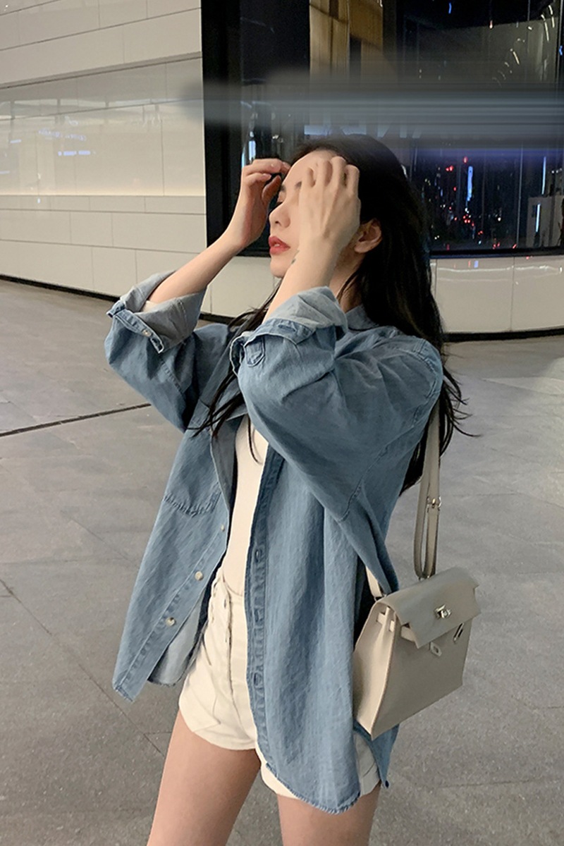 デニムシャツ トップス シャツ シンプル ブルー 青 レギュラー丈 袖あり 長袖 襟付き デニムシャツ トップス シャツ シンプル ブルー 青 レギュラー丈 袖あり 長袖 襟付き